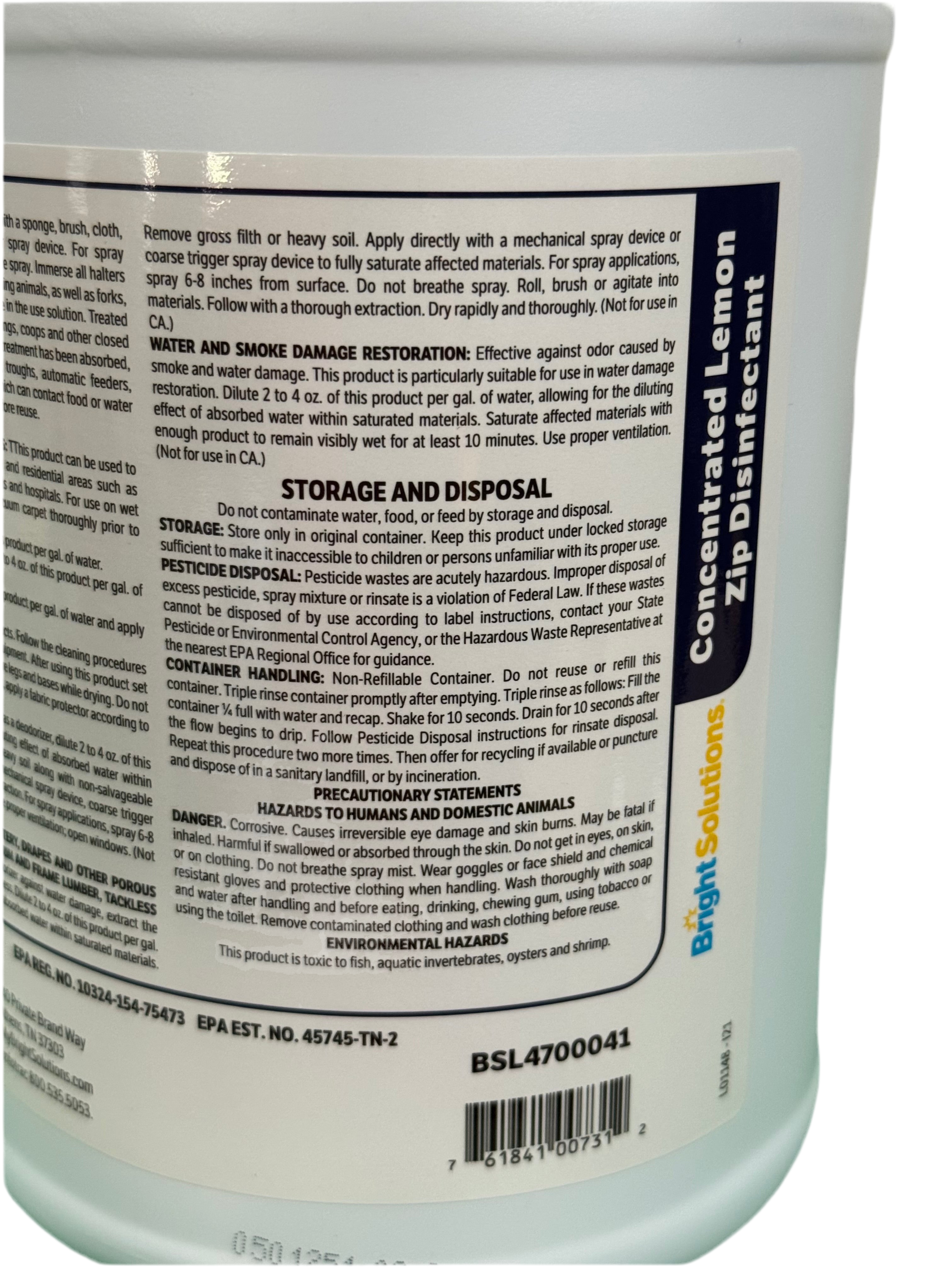 Lemon Zip Disinfectant 2 Gallon Bundle
